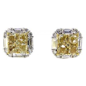 fancy yellow diamond earrings