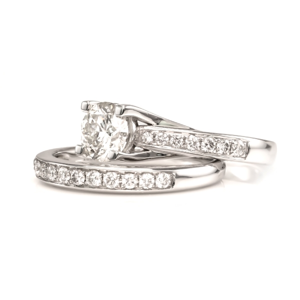 Solitaire Twin Rings  Engagement  Rings  Wedding  Rings  in 
