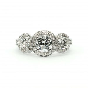 trio cluster diamond ring