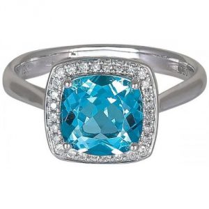 blue topaz diamond ring