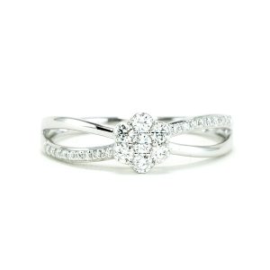 mirror flower diamond ring