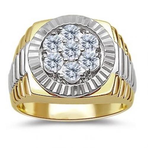 Real 10K Solid Yellow Gold Crown Cz Ring - Gold Depot Inc