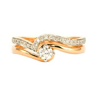 twin rose gold ring