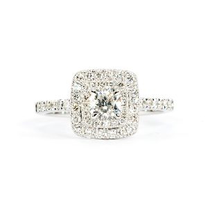 cushion hallo diamond ring