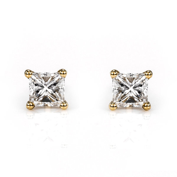 princess cut studs