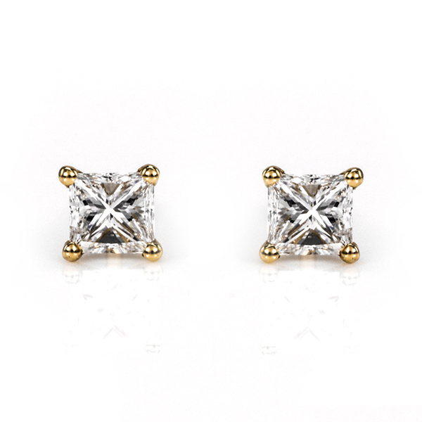 princess cut studs