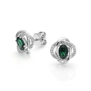 emerald diamond earrings