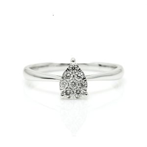 Pear shaped diamond rings