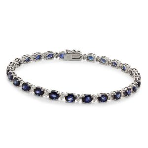 oval shape sapphire bracelet