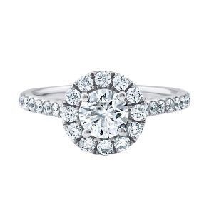 Halo setting engagement ring