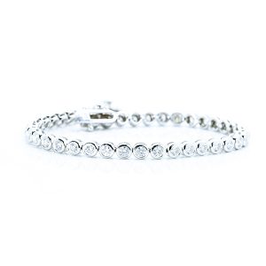 Bezel Setting Diamond Tennis Bracelet