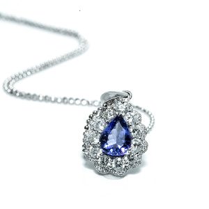 Diamond and Blue Topaz Pendant