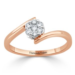 twisted flower diamond ring