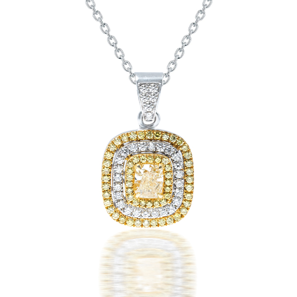 Fancy Intense Yellow Diamond Pendant B20518 Diamonds Dubai