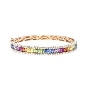 multi sapphire bangle