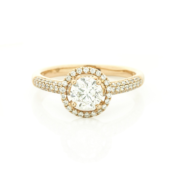 Alluring Halo Setting Diamond Ring- B21679 | Diamonds Dubai