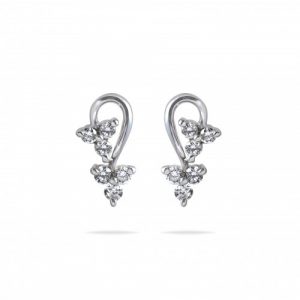 three diamond earrings