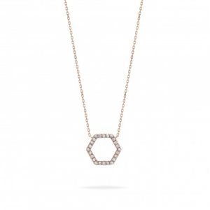 Hexagon diamond pendant