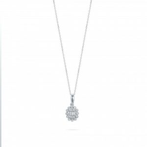 Oval Cluster Diamond Necklace