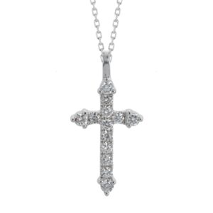 White Gold Diamond Cross