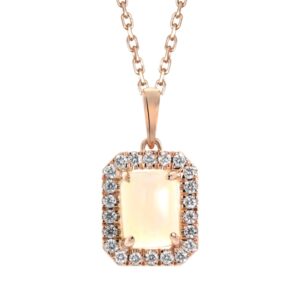 Emerald Cut Opal Pendant