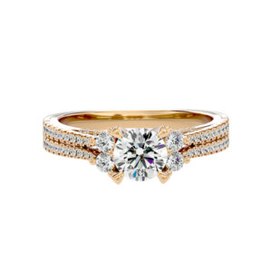 Dual Band Solitaire Engagement Ring