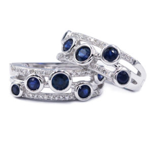 Blue Sapphire Hoop Earrings