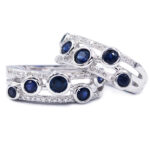 Blue Sapphire Hoop Earrings