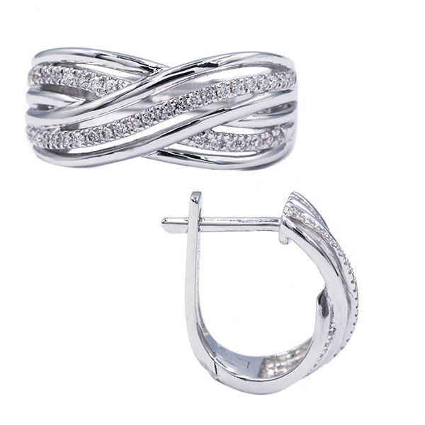 Earrings white gold shop diamonds