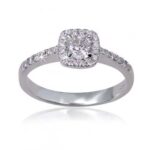 Single Cushion Halo Engagement Ring wedding ring in platinum